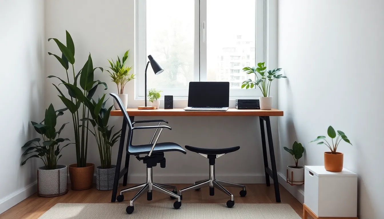 modern home workspace with natural light and minimal decor.